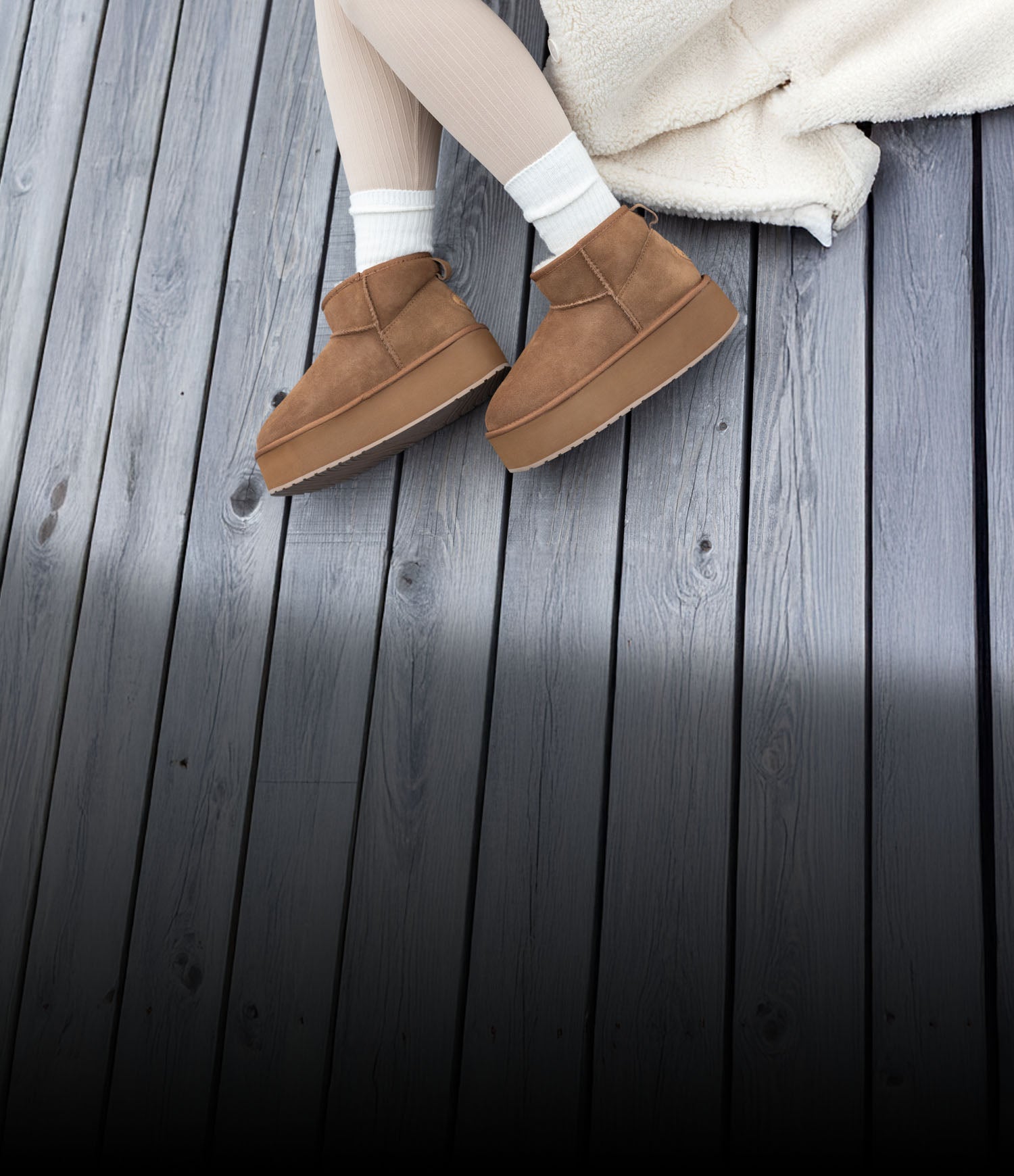 Stivaletti EMU Australia Flatform in montone australiano con suola platform