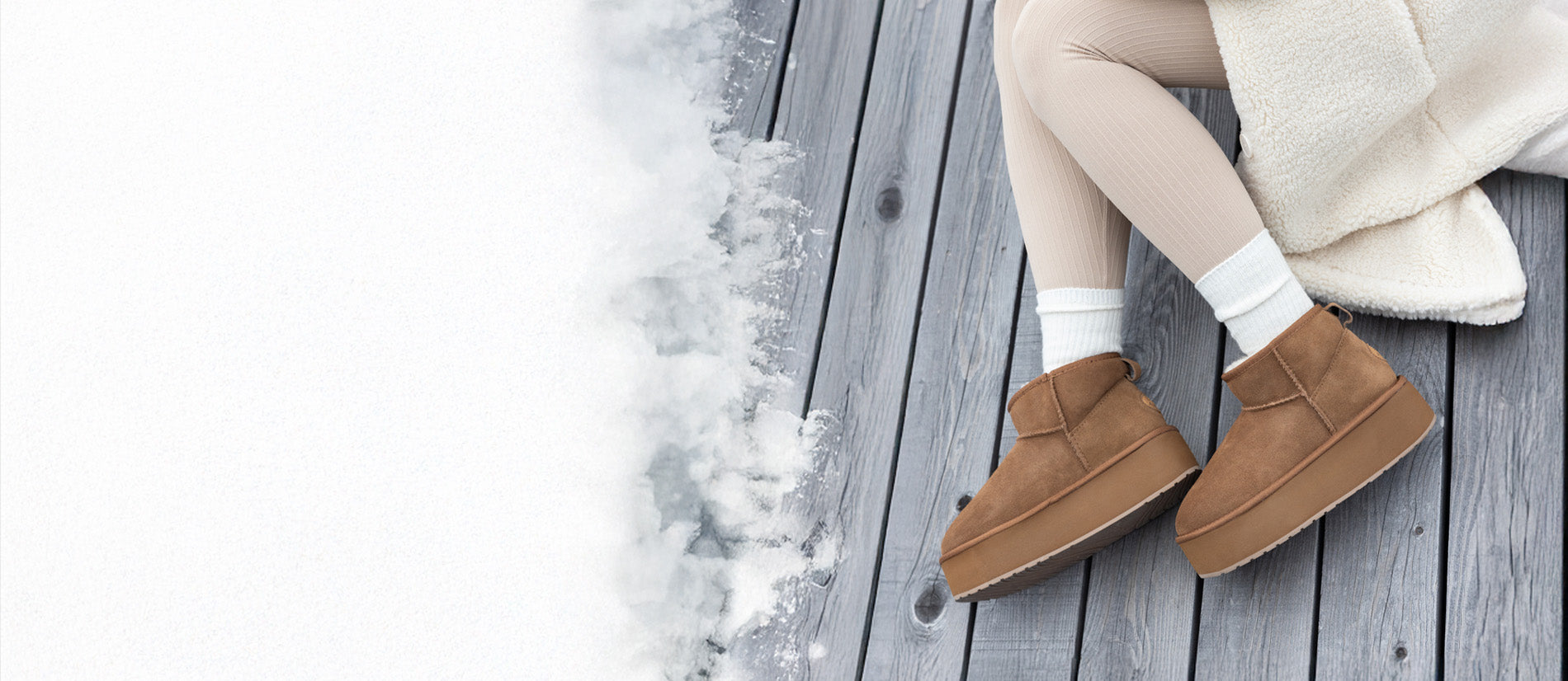 Stivaletti donna EMU Australia in shearling con suola platform, disponibili su Amuvia.